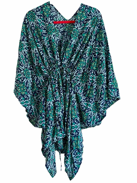 Lands' End Other - Lands’ End Tie Front Swim Cover-Up Kimono Dress One Size Fits All Navy Green